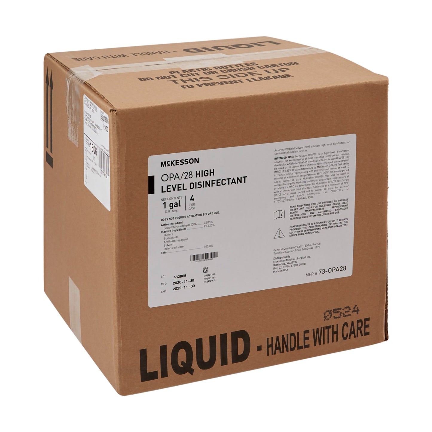 OPA High-Level Disinfectant McKesson OPA/28 RTU Liquid 1 gal. Jug Reusable