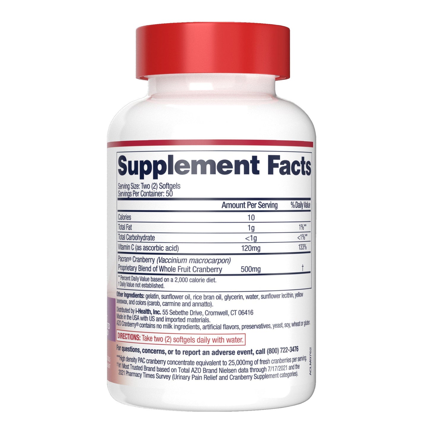 SUPPLEMENT, SGEL AZO URINARY CRAN UTH 500MG (100/BT 24BT/CS)
