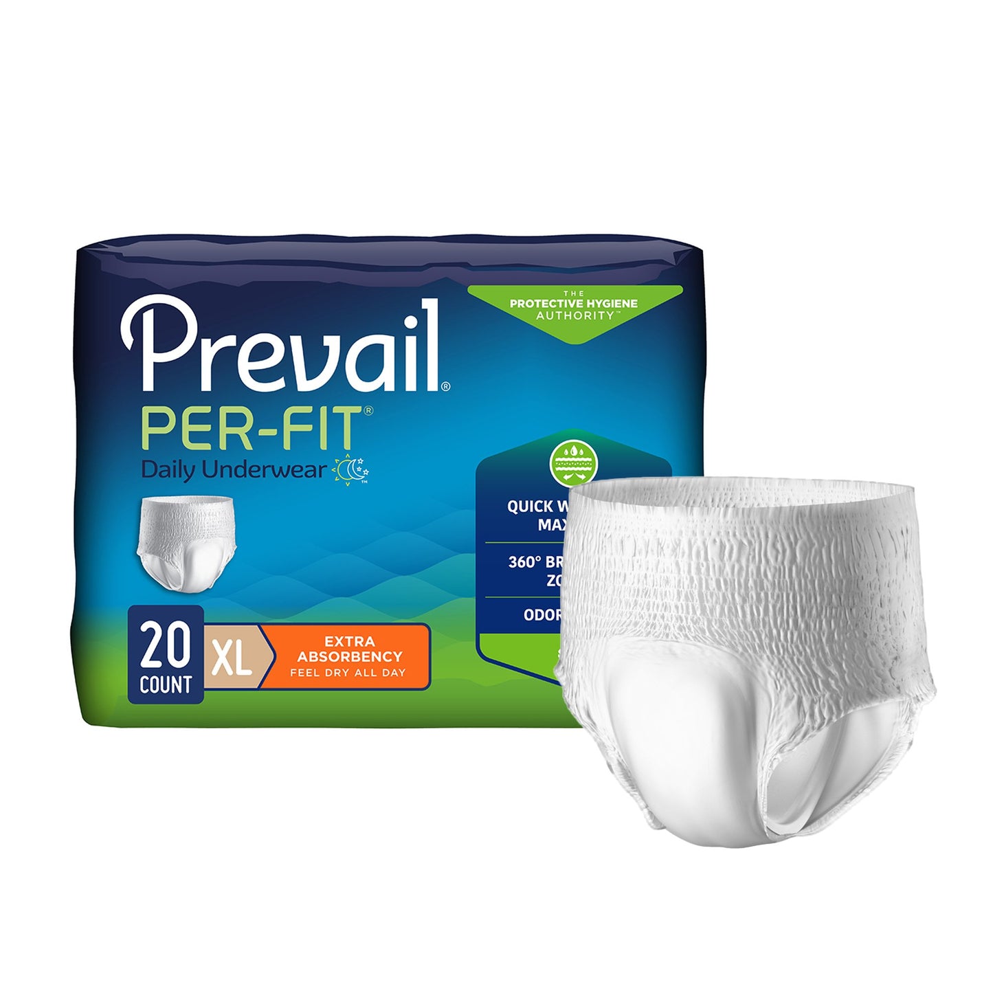 UNDERWEAR, PROTECTIVE PREVAIL PER-FIT XLRG DISP(20/PK 4PK/CS