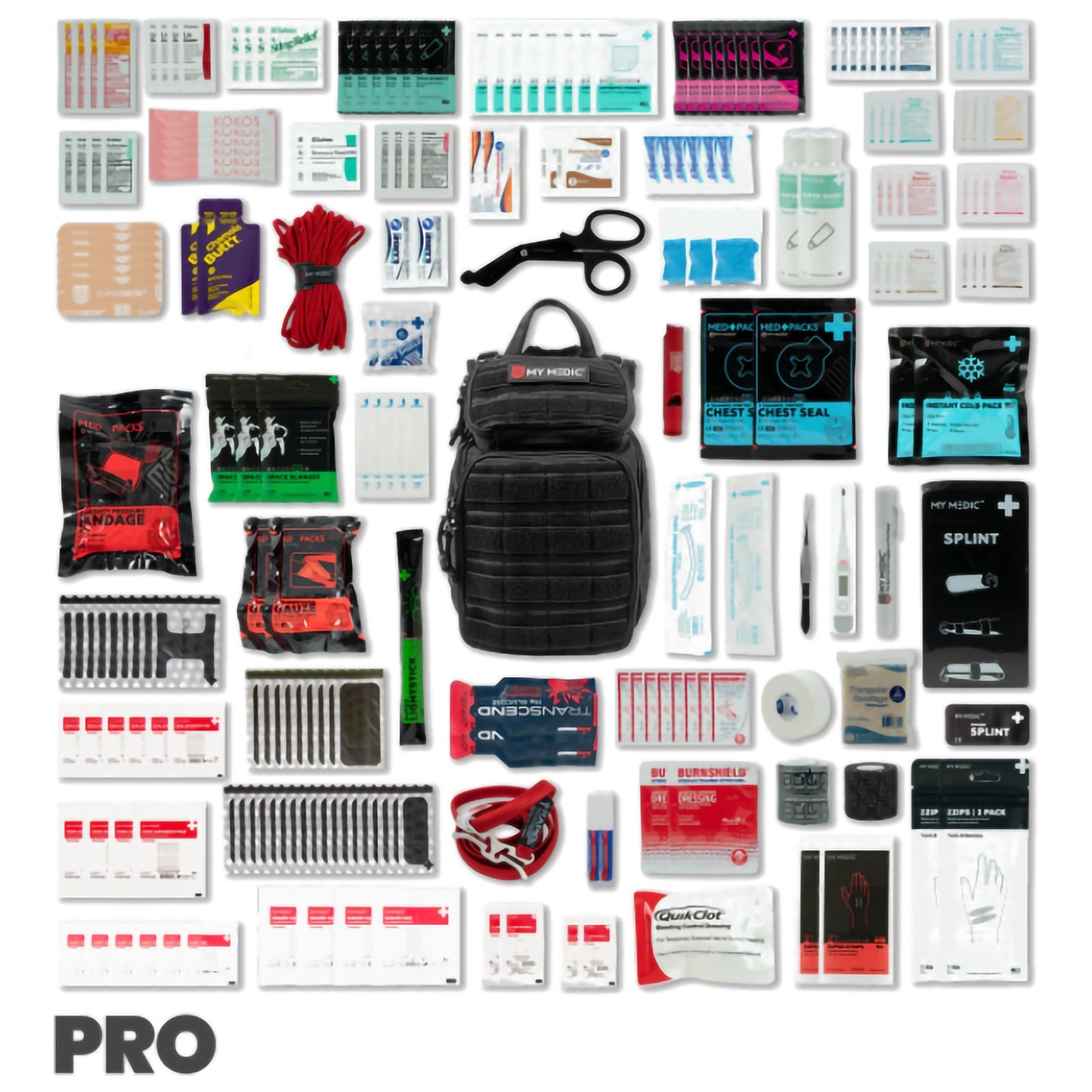 FIRST AID KIT, RECON PRO 250PCNYLON BAG RED 12.5X8.5X7.25"