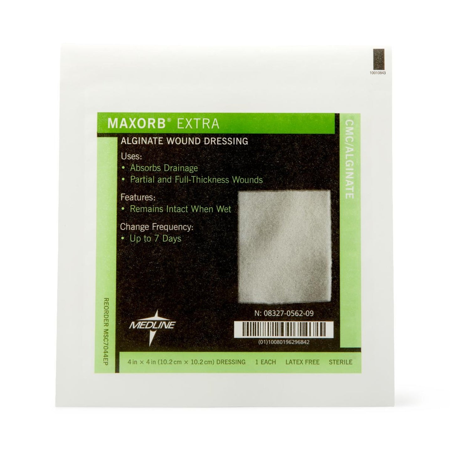 DRESSING, MAXORB XTRA CAL ALGINAT 4"X4" LF (10/BX 5BX/CS)