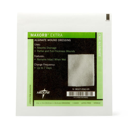 DRESSING, MAXORB XTRA CAL ALGINAT 4"X4" LF (10/BX 5BX/CS)