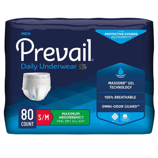 UNDERWEAR, PREVAIL MEN 28"-40"SM/MED (20/BG 4BG/CS)