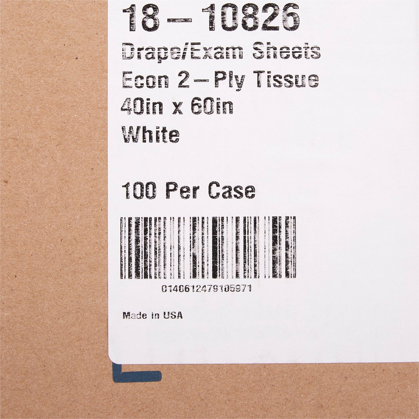 SHEET, DRAPE 2PLY ECON WHT 40X60 (100/CS)