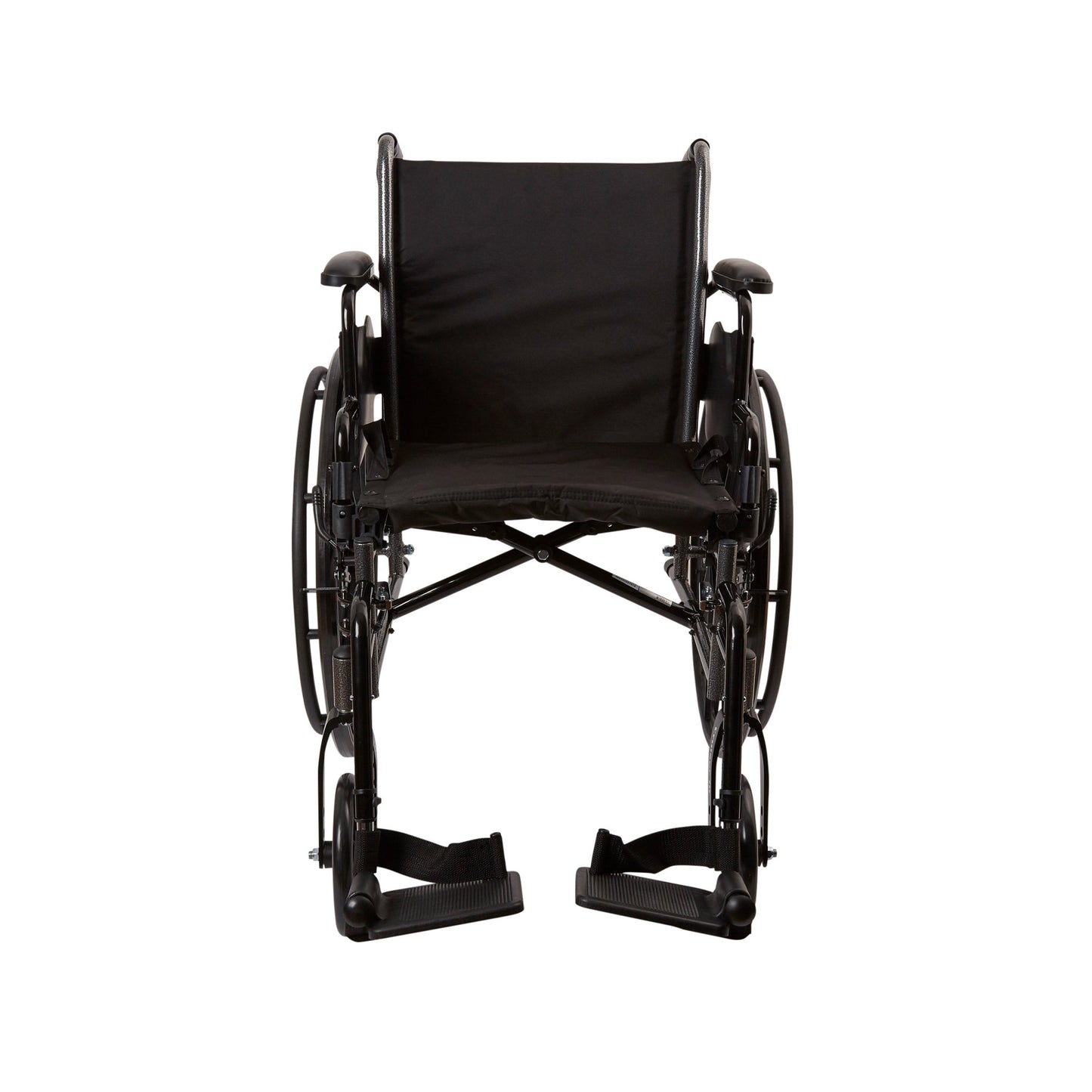 Lightweight Wheelchair McKesson Dual Axle Desk Length Arm Swing-Away Footrest Black Upholstery 18 Inch Seat Width Adult 300 lbs. Weight Capacity