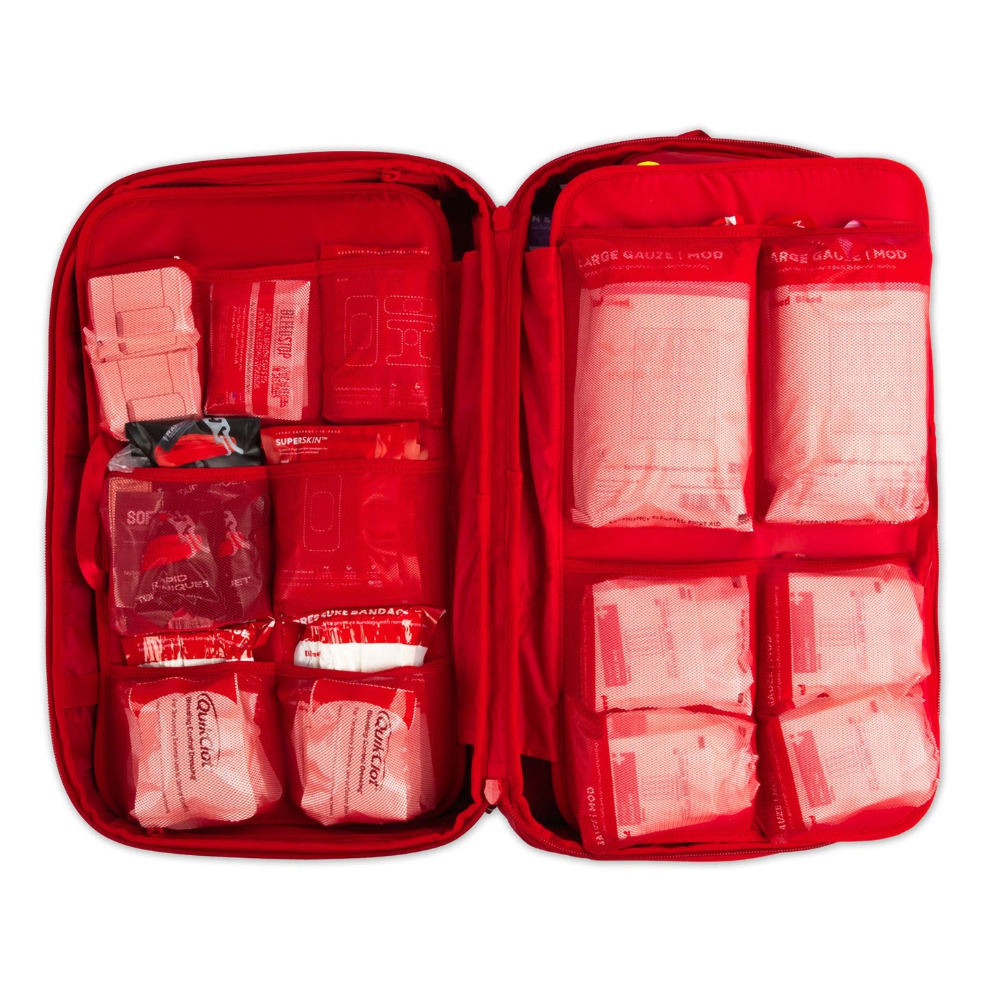 FIRST AID KIT, MEDIC PRO 550PCNYLON BAG RED 21X13X13"