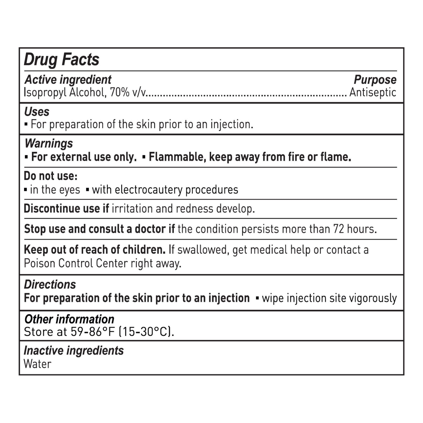 SWABSTICK, ALCHL STR (3/PK 25PK/BX 10BX/CS)
