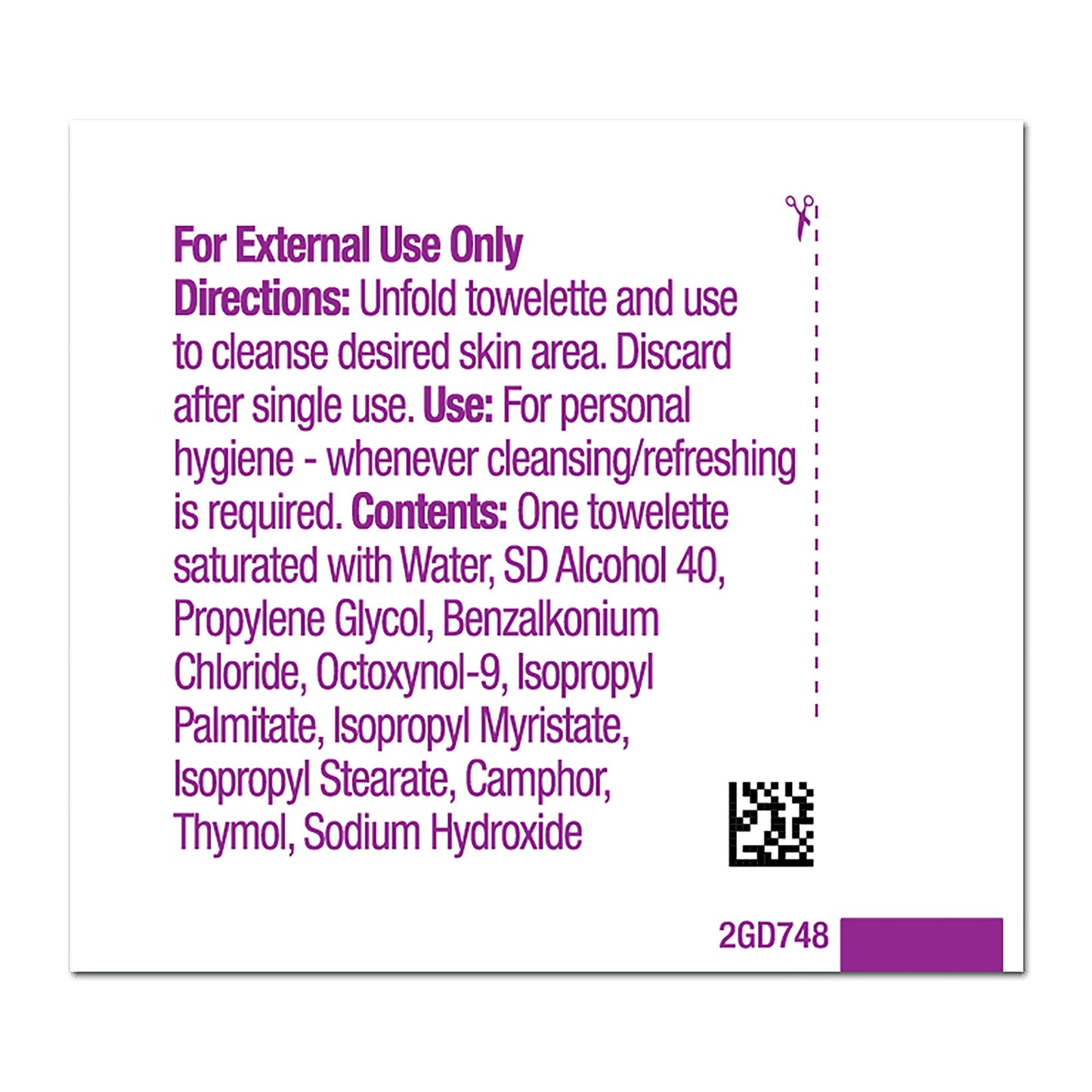 Obstetrical Cleansing Towelette Hygea Individual Packet Scented 100 Count