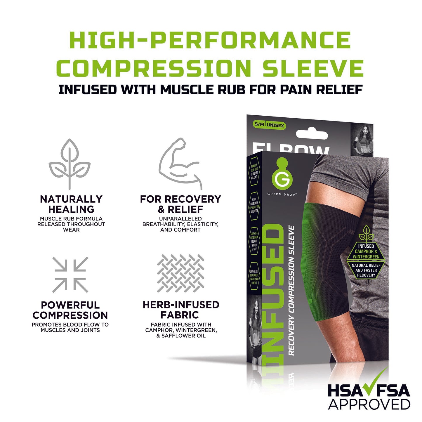 SLEEVE, ELBOW COMPRSN INFUSED BLK LG/XLG (48/CS)