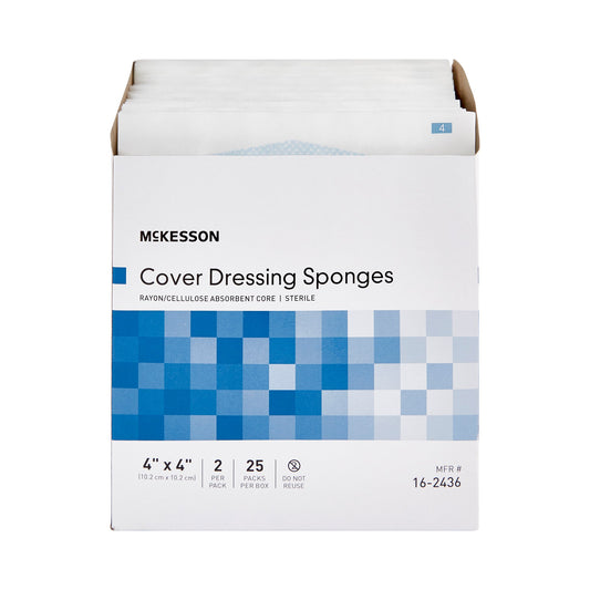 SPONGE, CVR DRSNG 4"X4" STR LF(2/PK 25PK/BX 24BX/