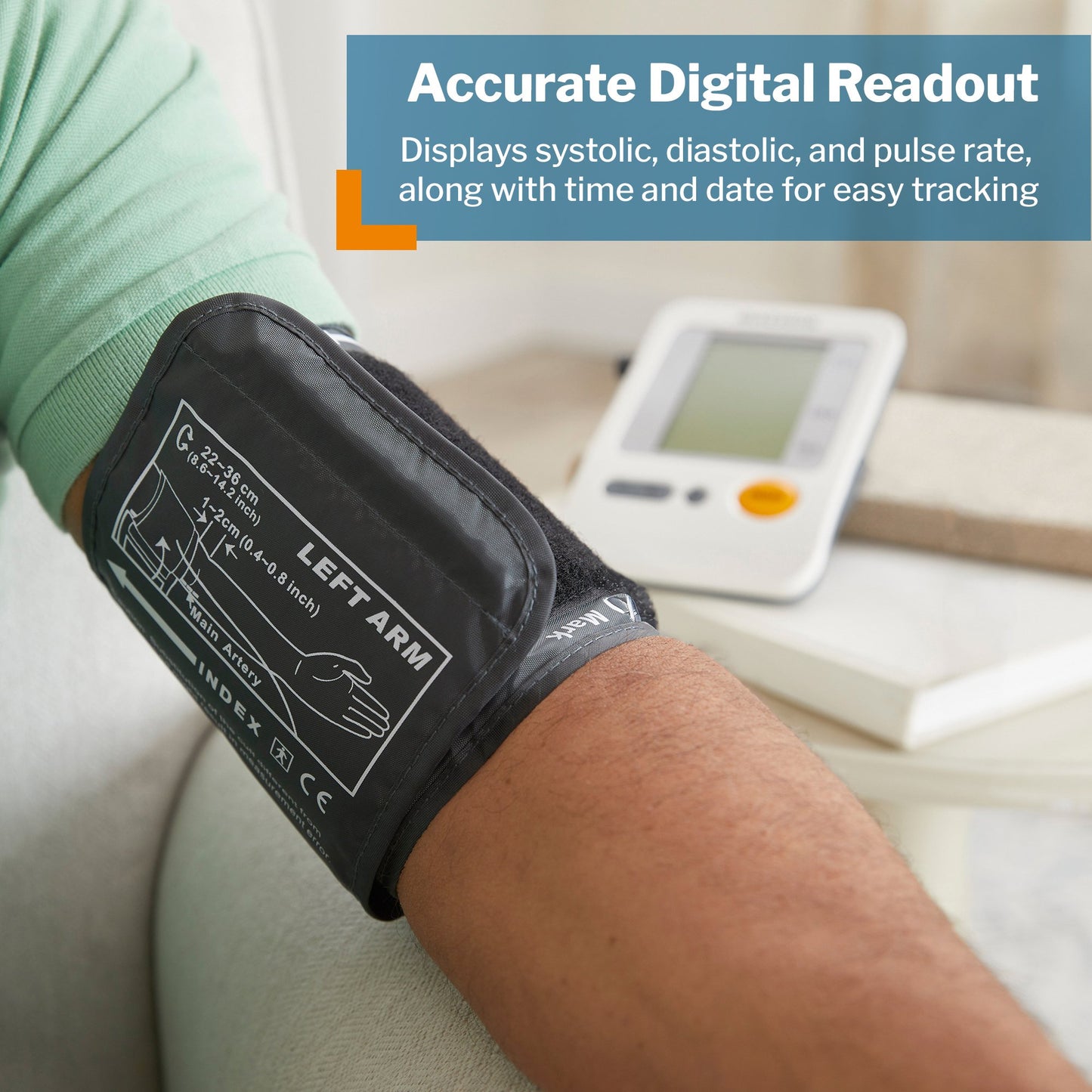 Home Automatic Digital Blood Pressure Monitor McKesson Brand Adult Cuff Nylon Cuff 22 - 36 cm Desk Model