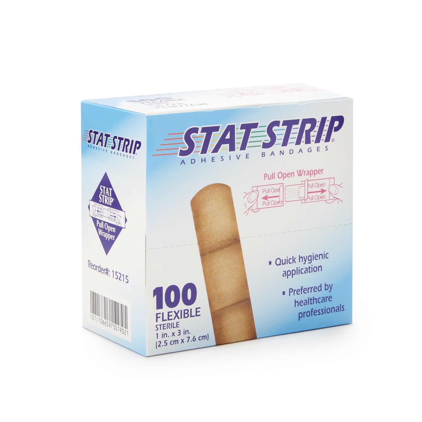 BANDAGE, ADHSV FLEX STAT STRIP1"X3" (100/BX) DERSCI