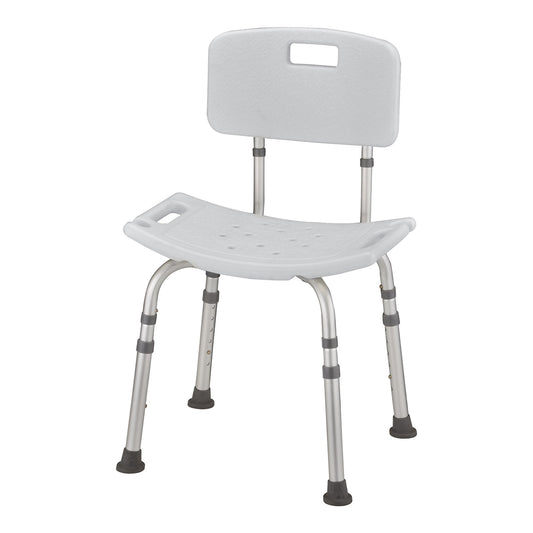 Shower Chair Nova Without Arms Aluminum Frame Removable Backrest 20 Inch Seat Width 300 lbs. Weight Capacity