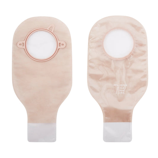New Image™ Transparent Colostomy Pouch, Pre-cut to Fit 70 mm Stomas, Blue Match