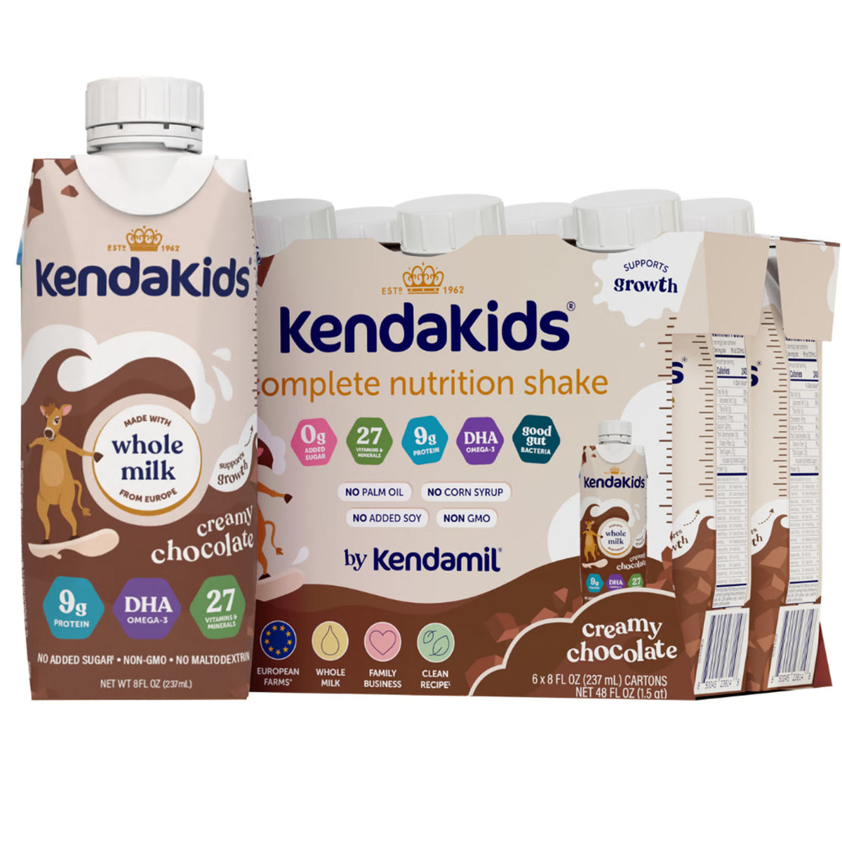 Pediatric Oral Supplement Kendakids Vita-Boost Shake Creamy Chocolate Flavor 8 oz. Carton Liquid Vitamins / Minerals