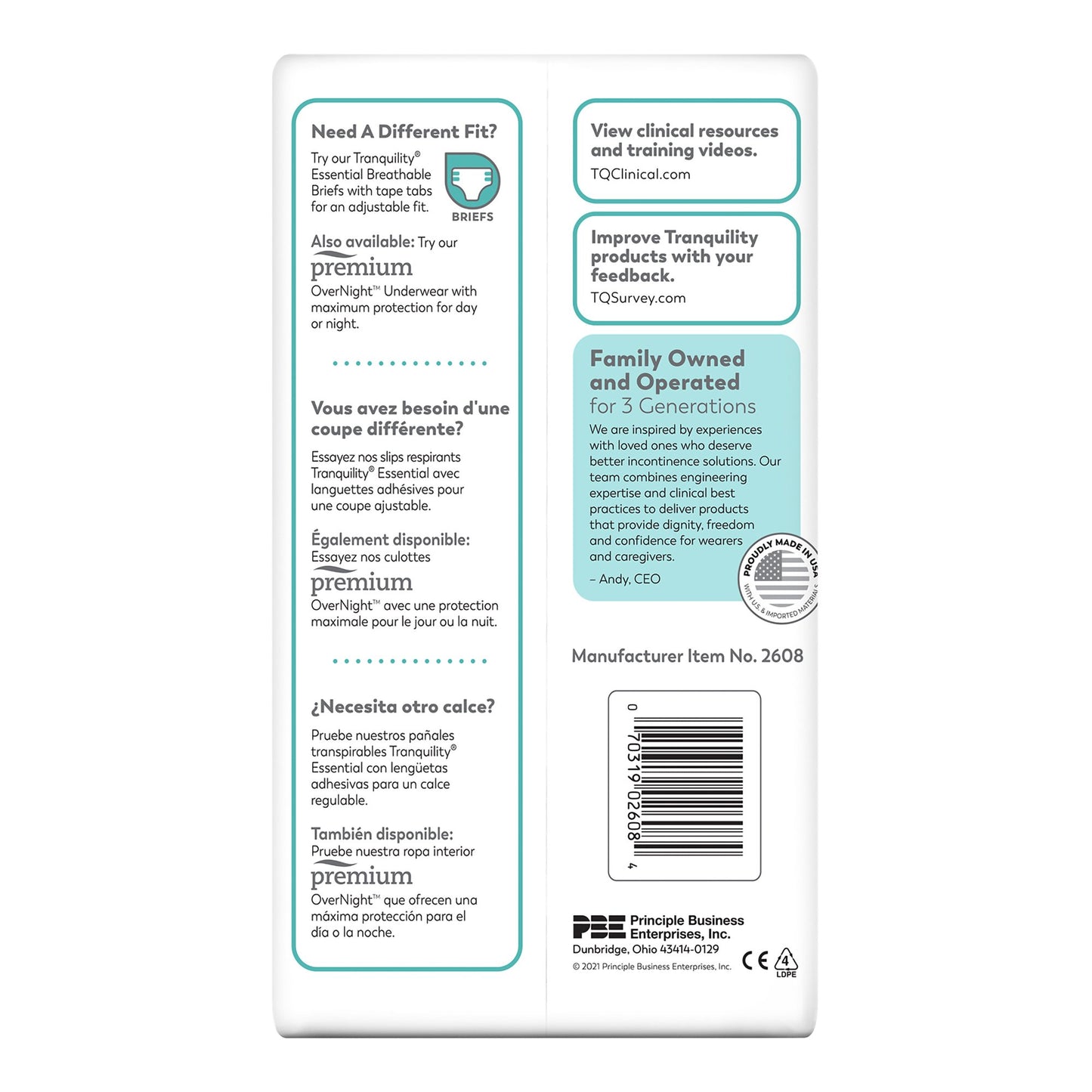 UNDERWEAR, SELECT HVY DISP 2XLG (12/BG 4BG/CS)