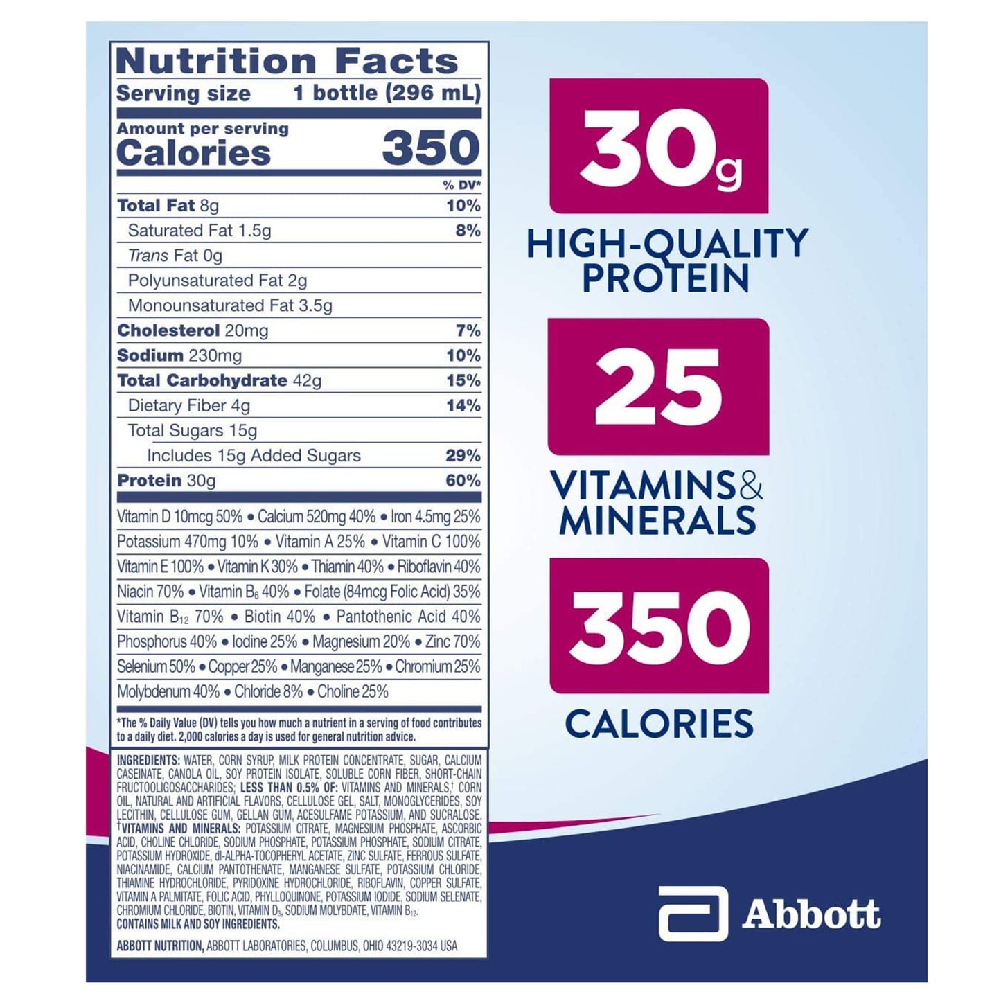 Ensure Complete® Nutrition Shake, Vanilla, 10-ounce Bottle
