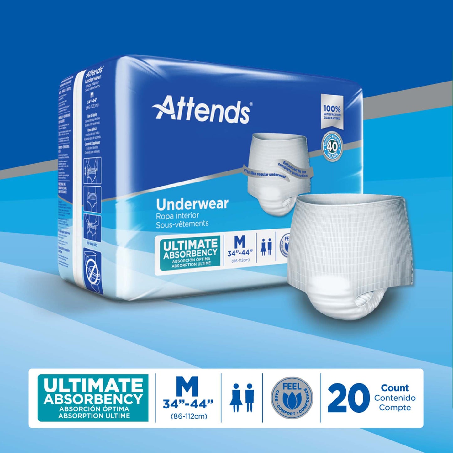 UNDERWEAR, ATTENDS ULT MED (20/BG 4BG/CS)