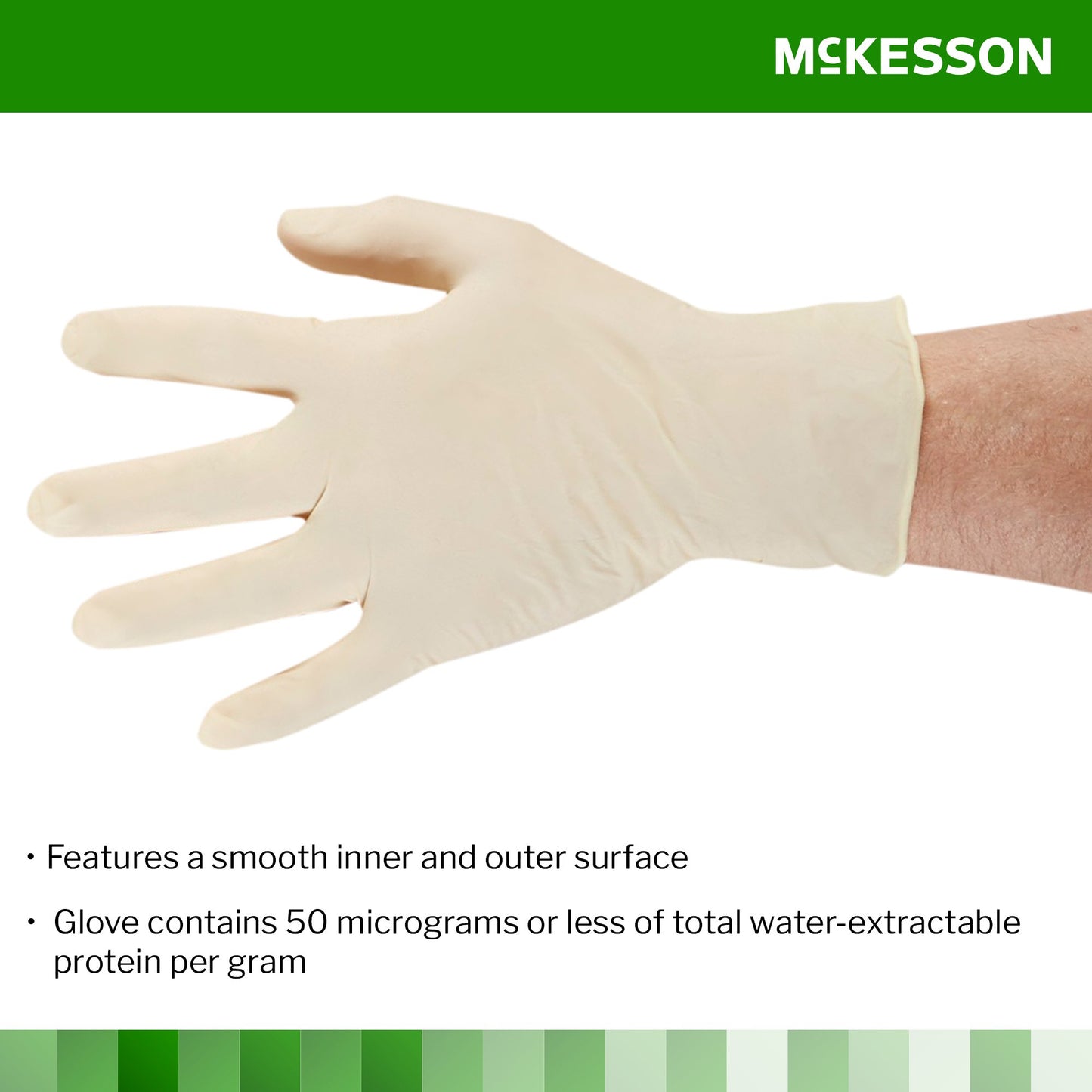 McKesson Confiderm® Latex Exam Glove, Large, Ivory