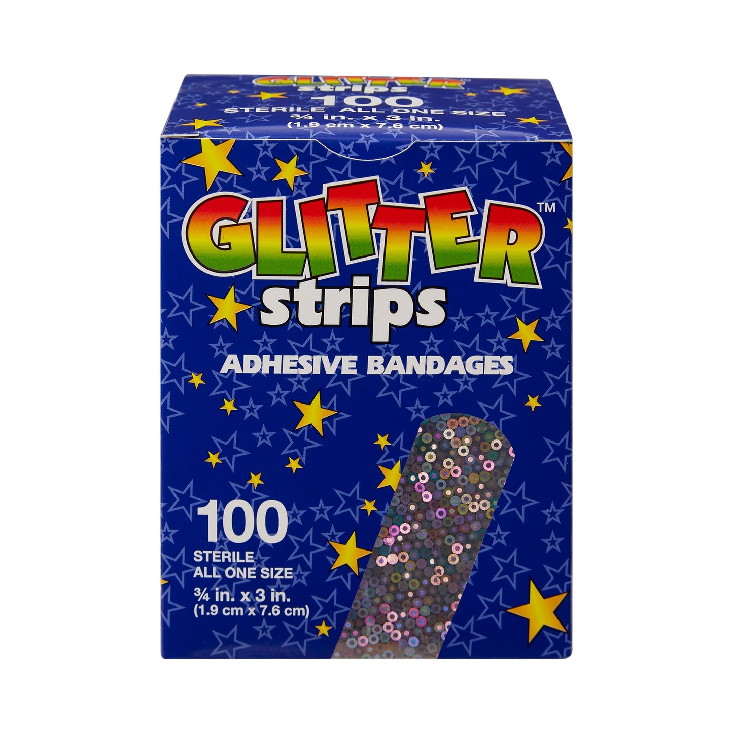 BANDAGE, ADHSV STRIP GLITTER 3/4"X3" (100/BX) DERSCI