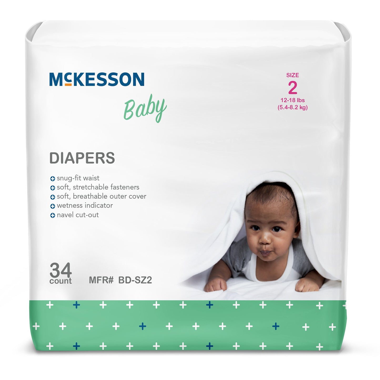 Unisex Baby Diaper McKesson Newborn Disposable Heavy Absorbency