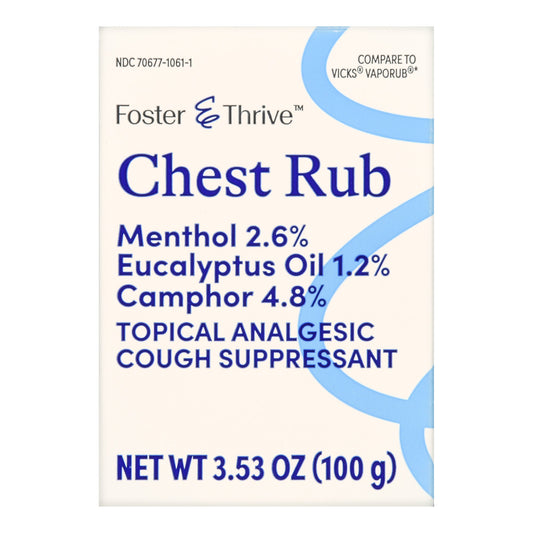 Foster & Thrive™ Chest Rub 2.6% Menthol 1.2% Eucalyptus Oil 4.8% Camphor