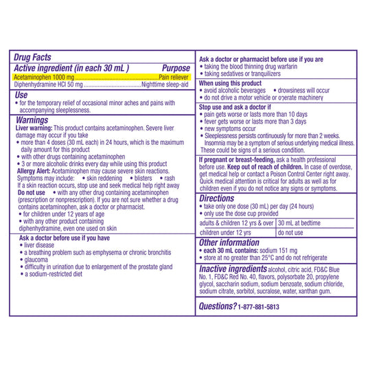 VICKS, LIQ NIGHTTIME SLEEP-AIDPAIN MIDNIGHT BERRY 12OZ