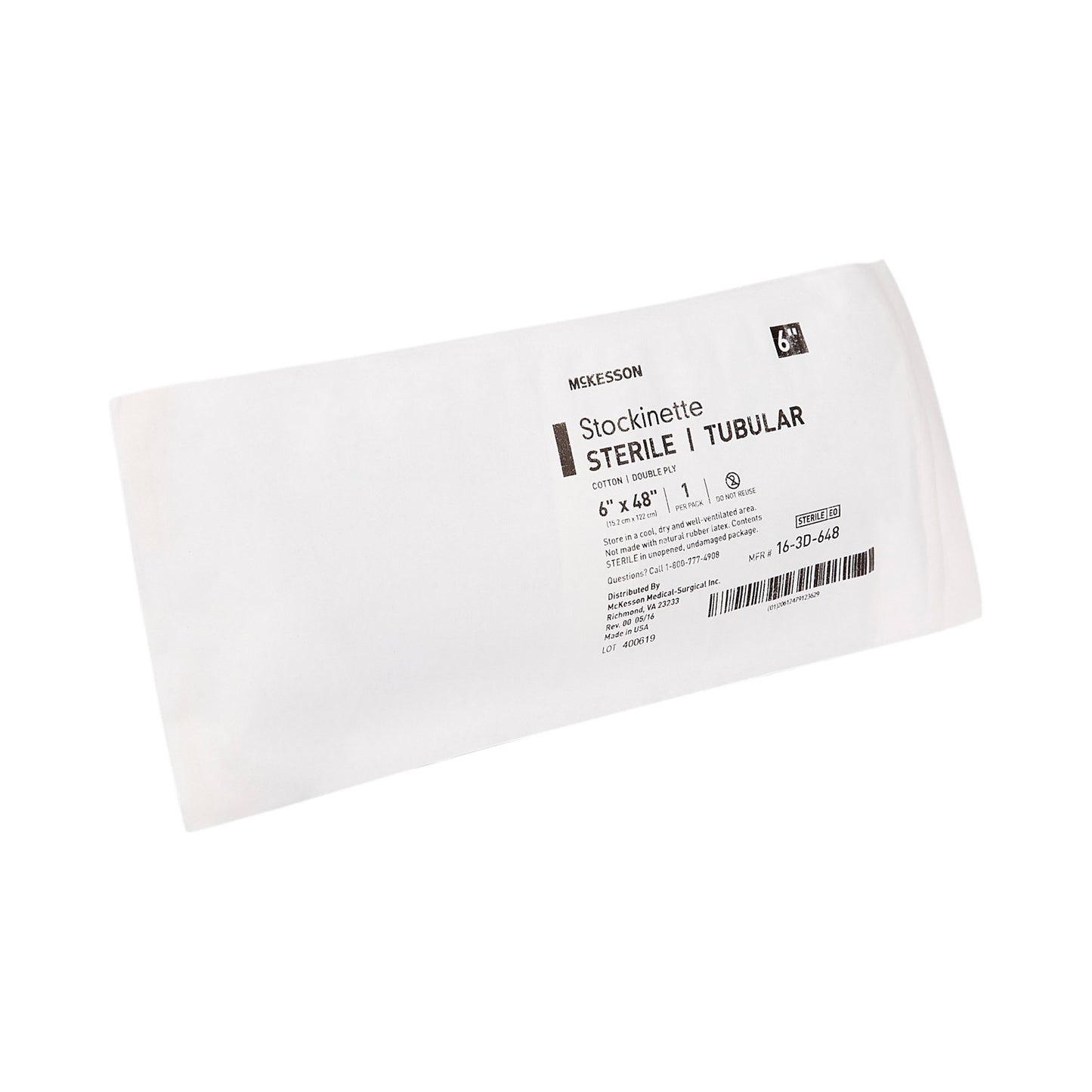 STOCKINETTE, TUBULAR 2PLY STR 6"X48"(18/CS)