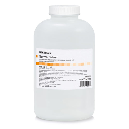 McKesson Saline Irrigation Solution, 500 mL Bottle