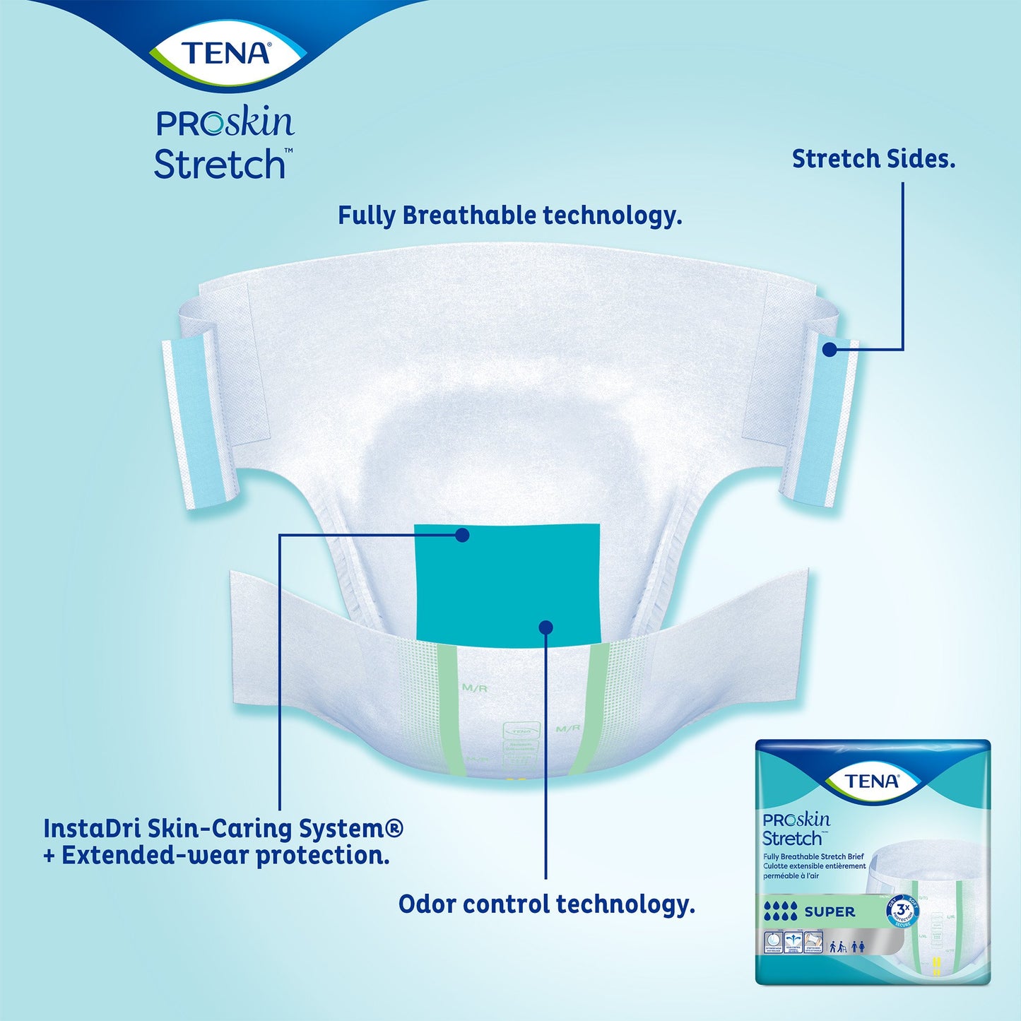 BRIEF, TENA STRTCH BARI GRN 3XLG (8/PK 4PK/CS)