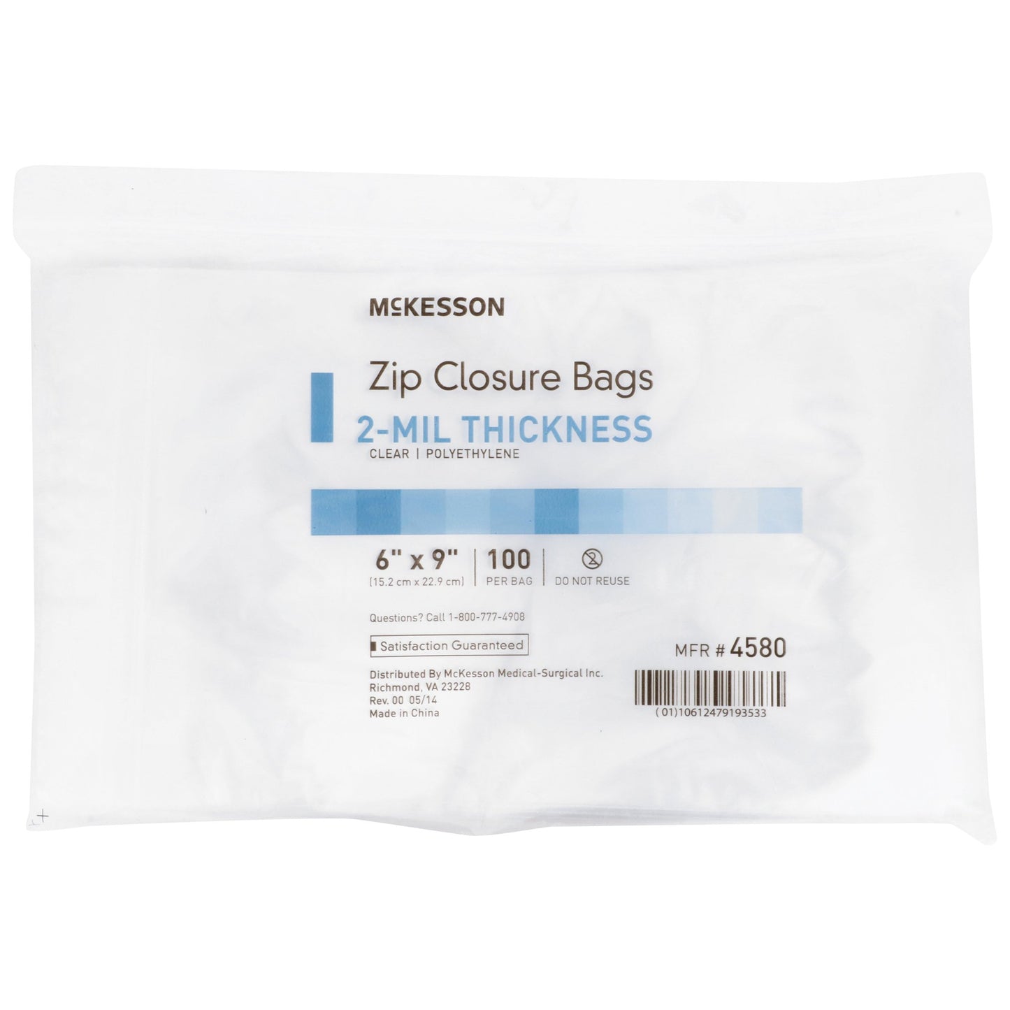BAG, ZIP LOCK 6X9" (100/PK 10PK/BX 4BX/CS)