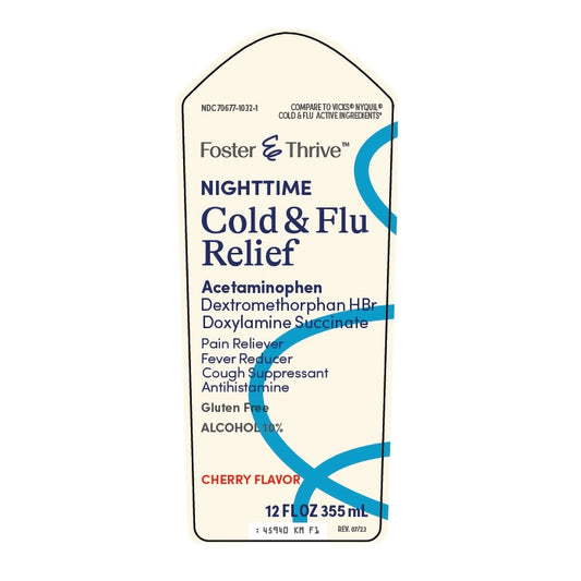 Foster & Thrive™ Nighttime Cold & Flu Liquid Relief, Cherry flavor
