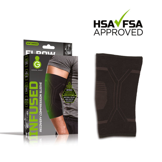 Green Drop™ Infused Compression Sleeve Elbow Support, Small/Medium