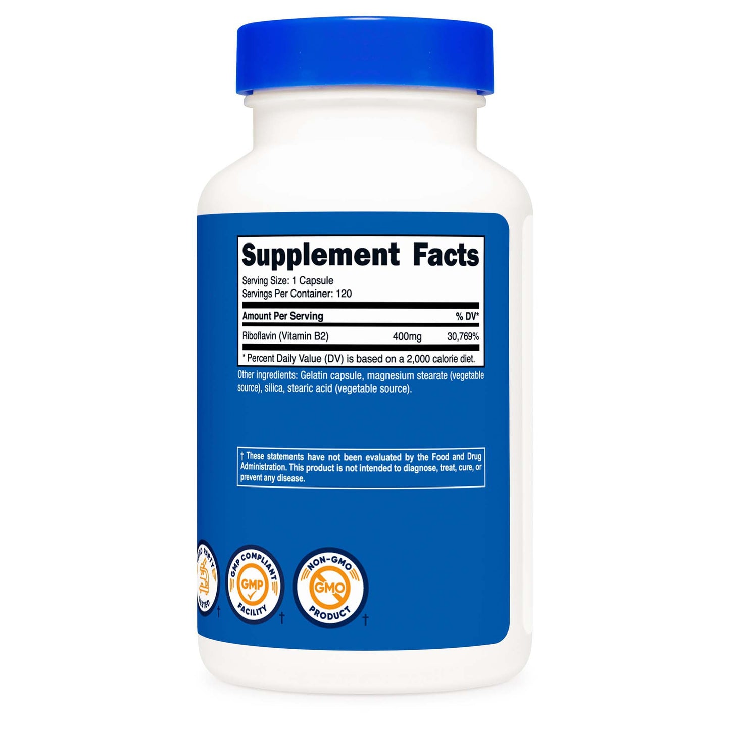 VITAMIN B2, CAP RIBOFLAVIN 400MG (120/BT 12BT/CS)