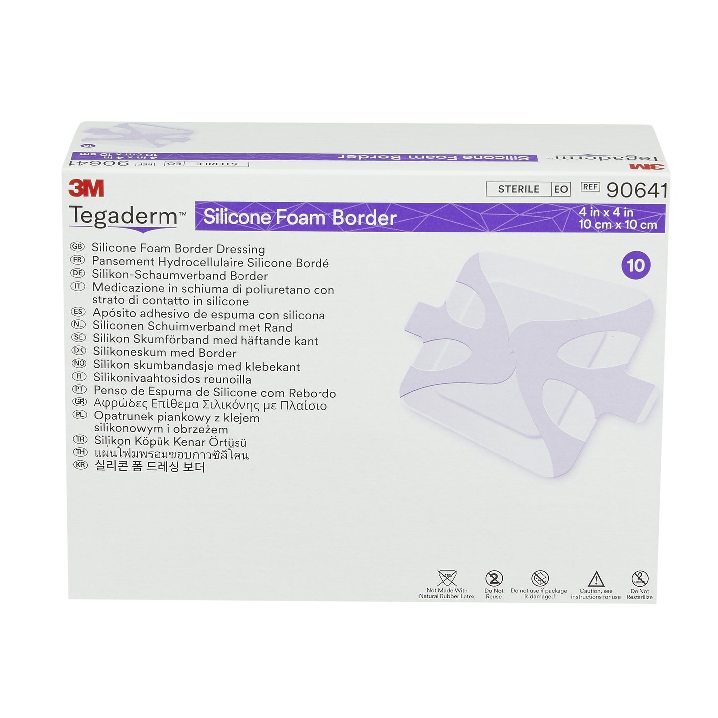 DRESSING, TEGADERM SILICONE FOAM 4"X4" (10/BX 6BX/CS)