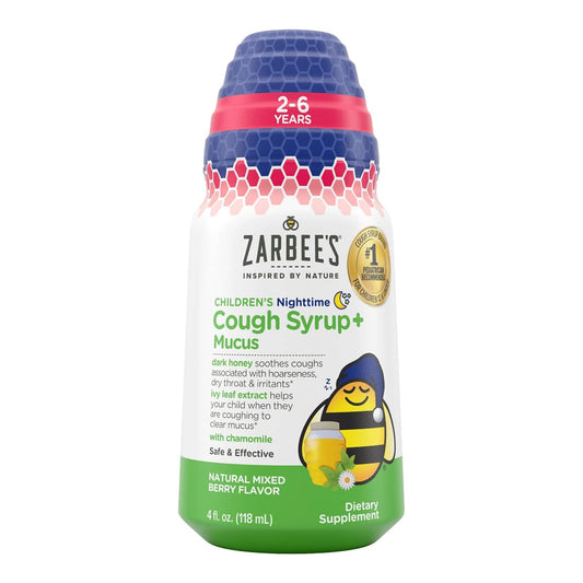 Zarbee's Children's Nighttime Cough Syrup + Mucus, Mixed Berry Flavor