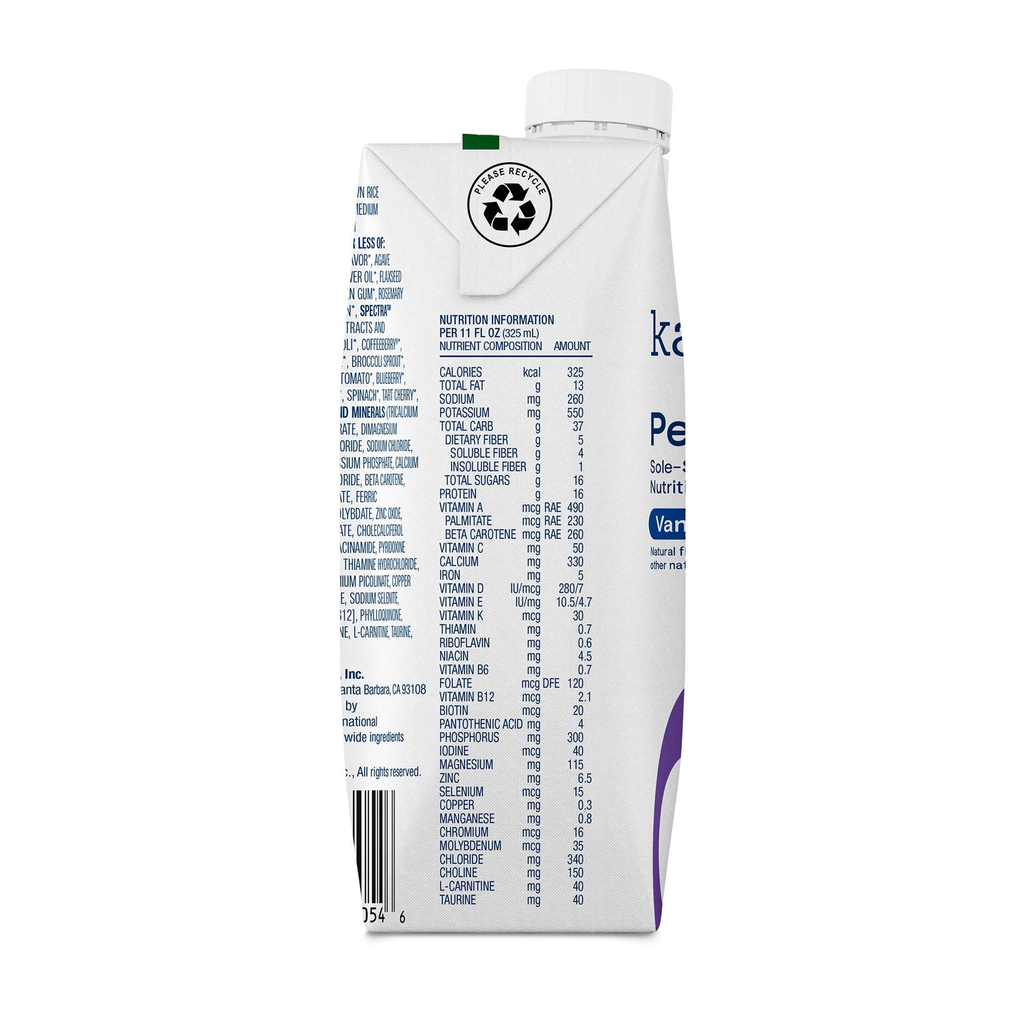 Kate Farms® Peptide 1.0 Vanilla Sole-Source Nutrition Formula, 11-ounce Carton