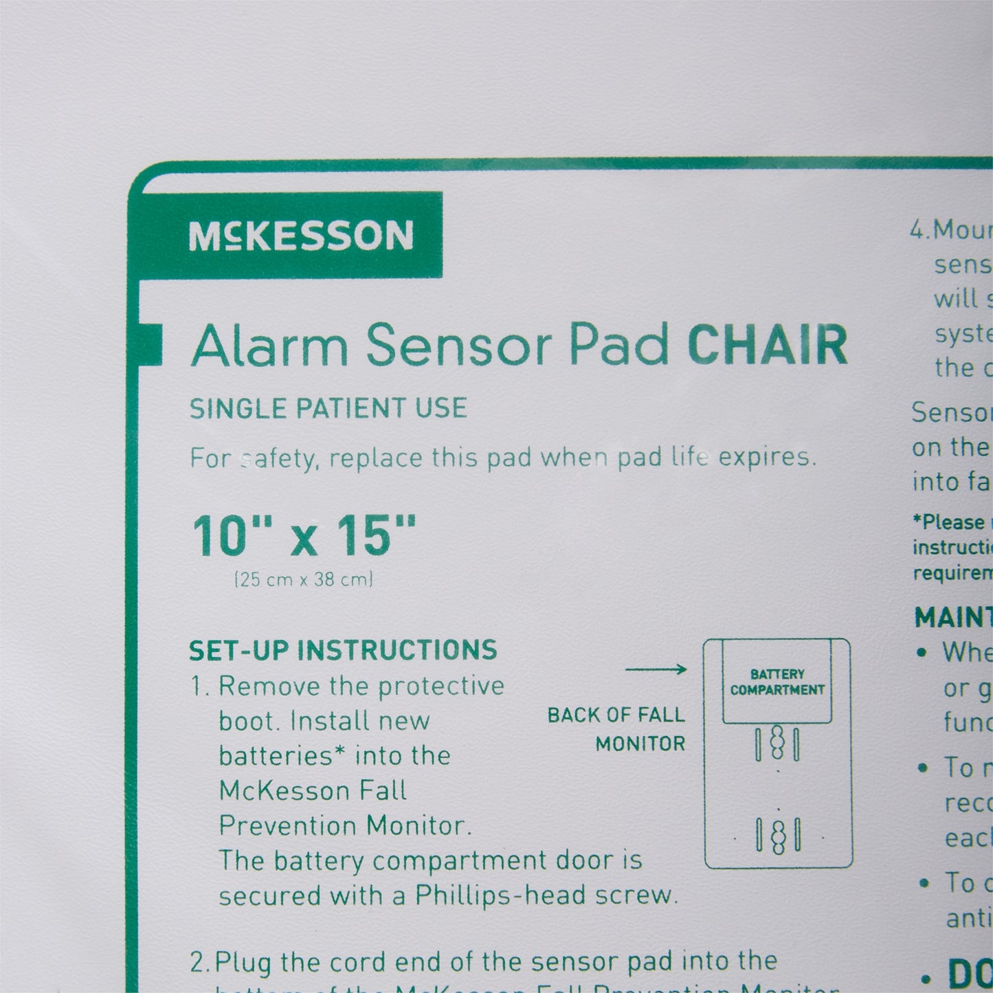 Chair Sensor Pad McKesson Brand 10 X 15 Inch