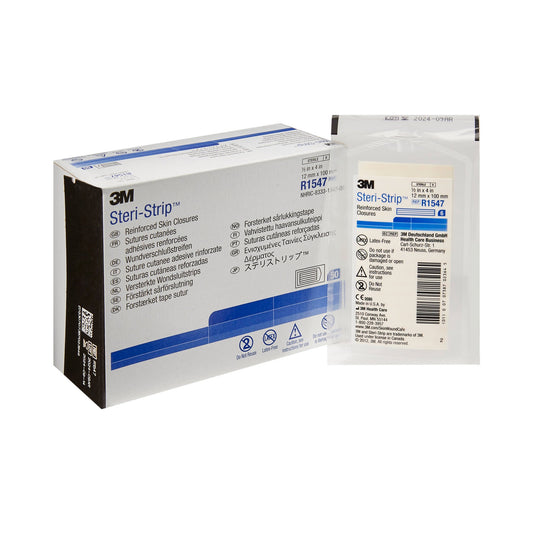3M Steri-Strip Skin Closure Strips, 1/2 x 4 inch, Reinforced Strip, White