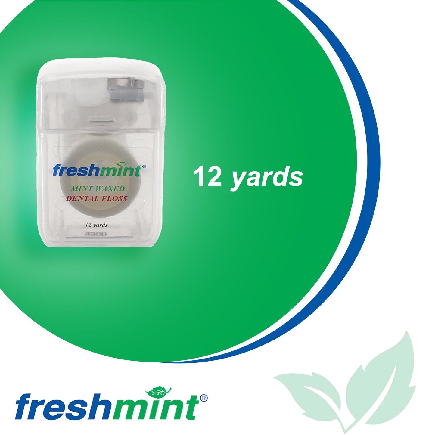Dental Floss Freshmint Waxed 12 Yard Length Mint Flavor