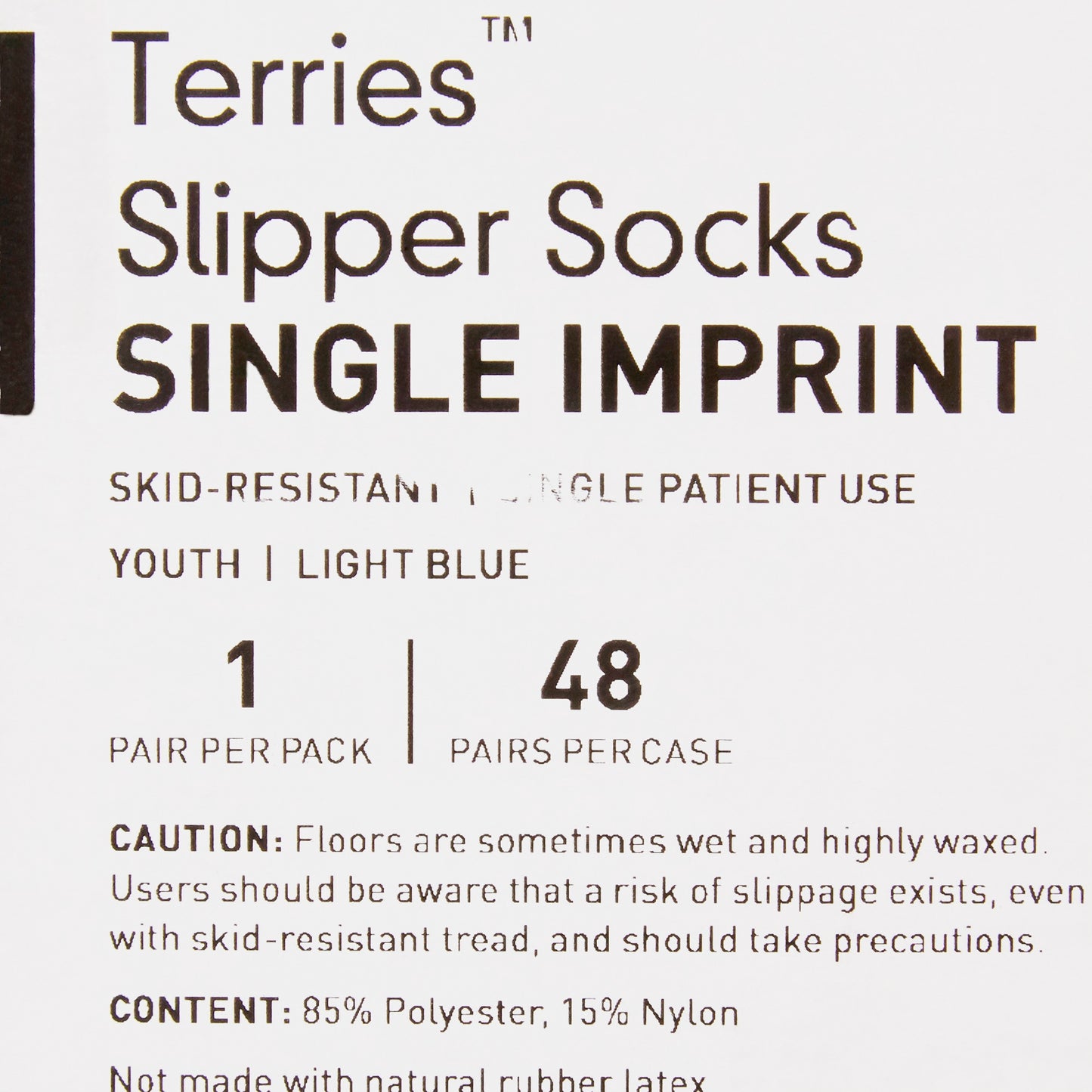 Slipper Socks McKesson Terries Unisex Child Single Tread Single Patient Use Light Blue