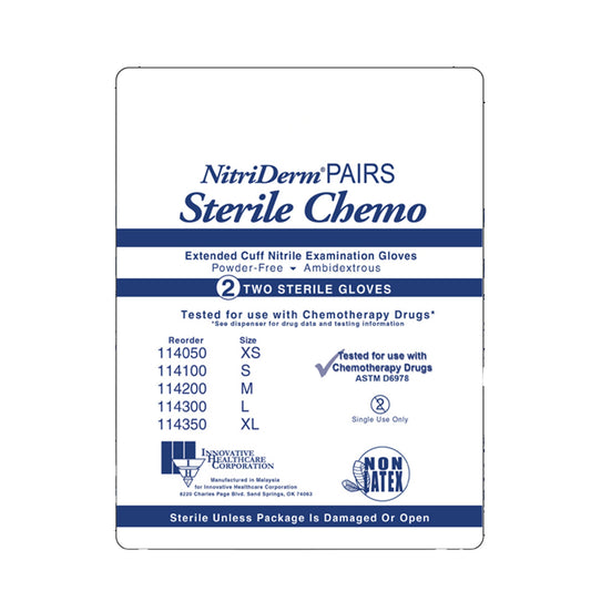 NitriDerm® EC Nitrile Extended Cuff Length Exam Glove, Medium, Blue