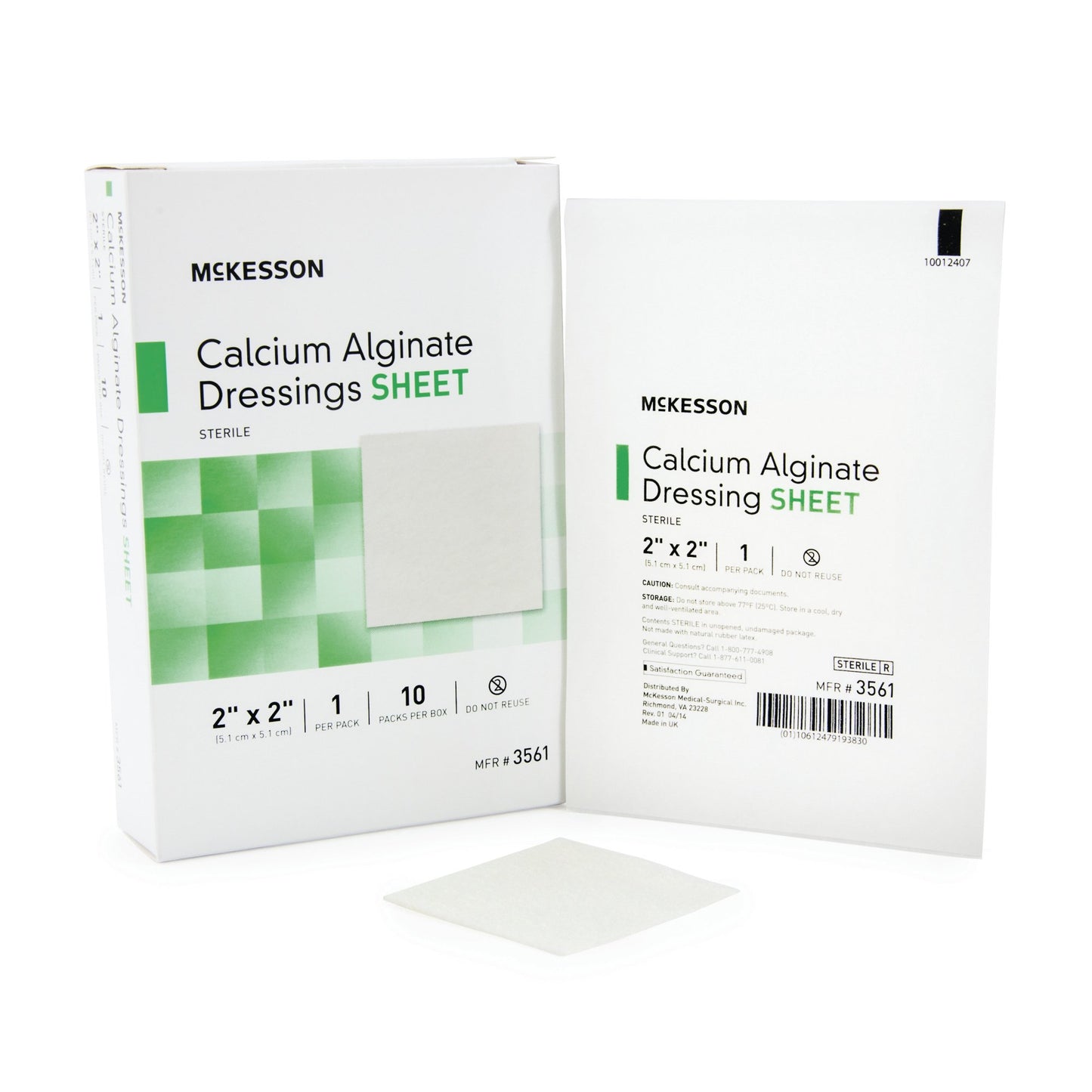 DRESSING, CALCIUM ALGINATE SHEET 2"X2" (10/BX 10BX/CS)