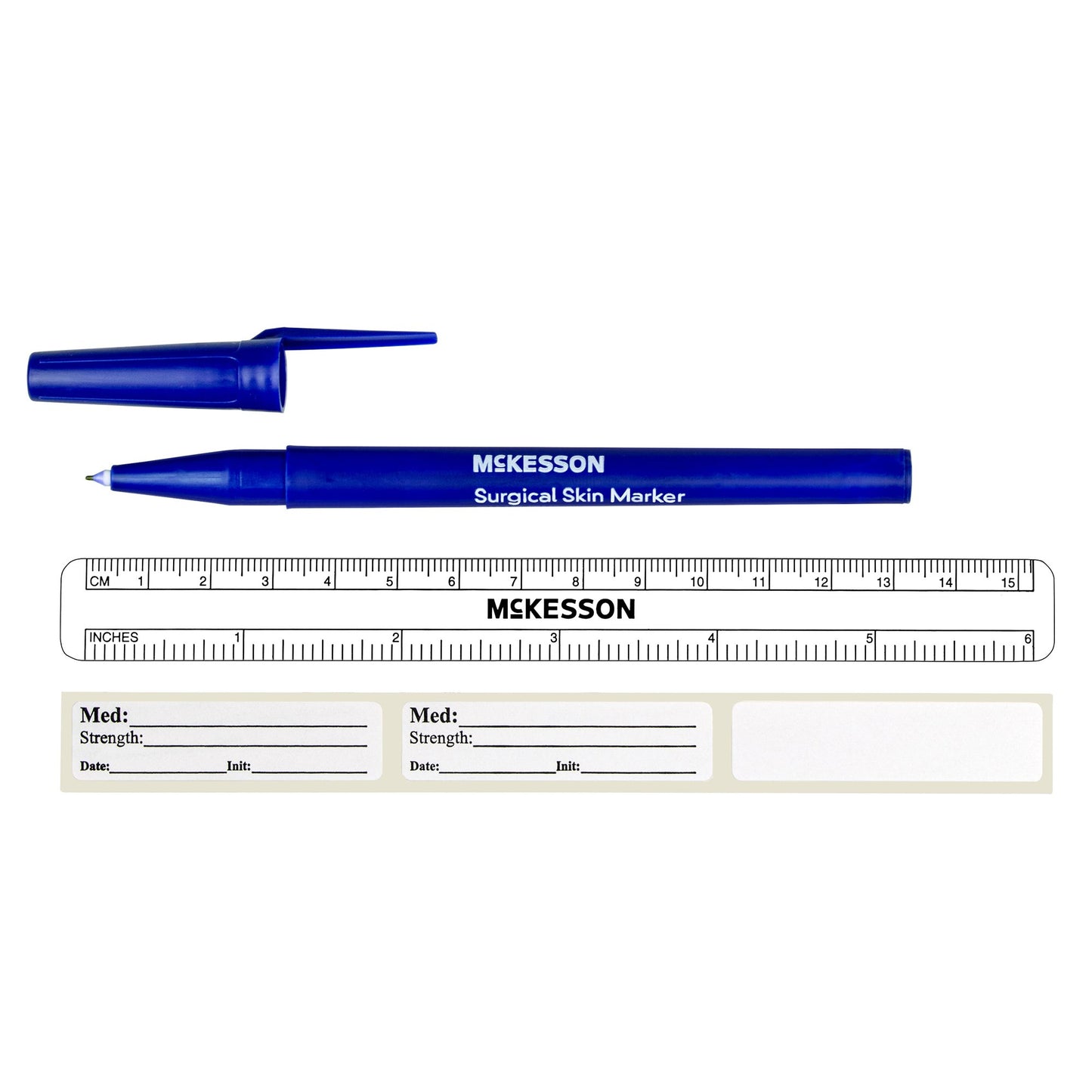 MARKER, SKIN FINE TIP W/RULER & LABELS (50/BX)
