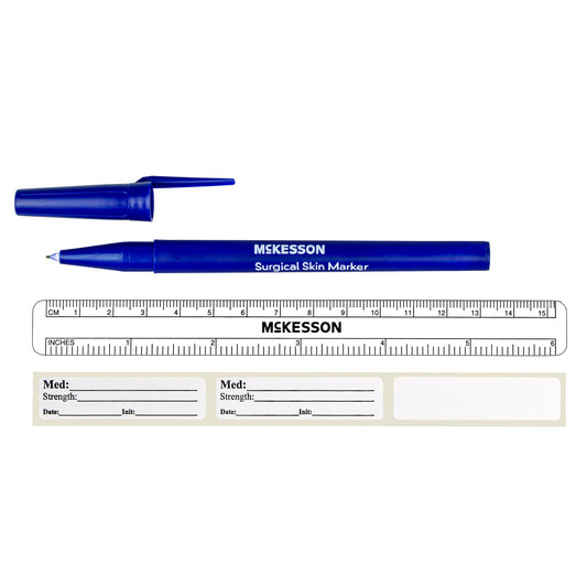 MARKER, SKIN FINE TIP W/RULER & LABELS (50/BX)