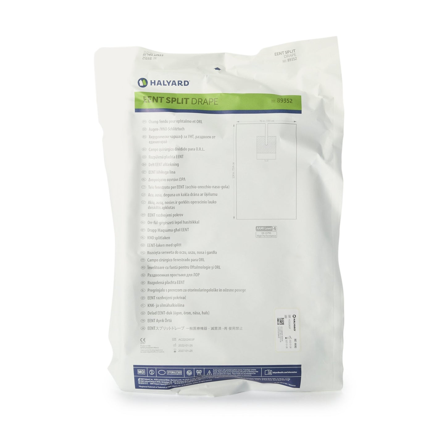 EENT Drape EENT Split Drape 76 W X 124 L Inch Sterile