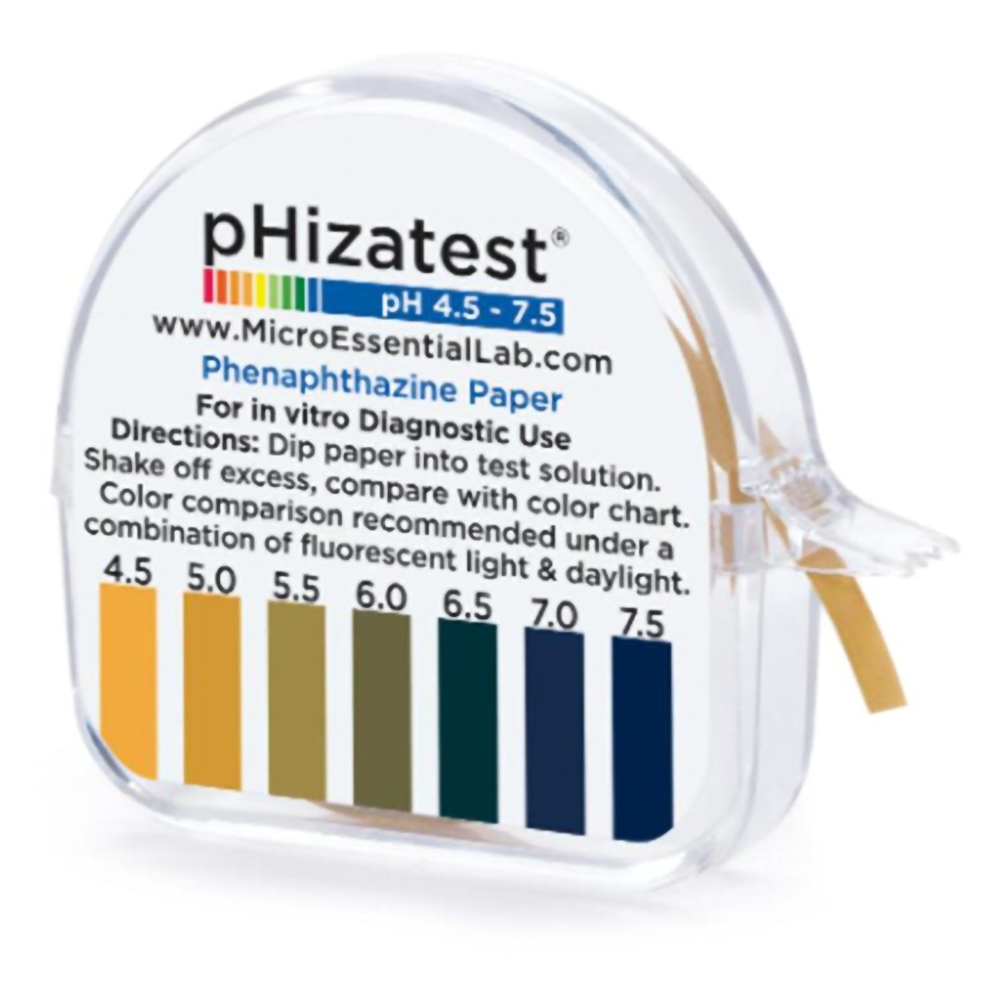 Hydrion® pH Paper in Dispenser, 4.5 to 7.5