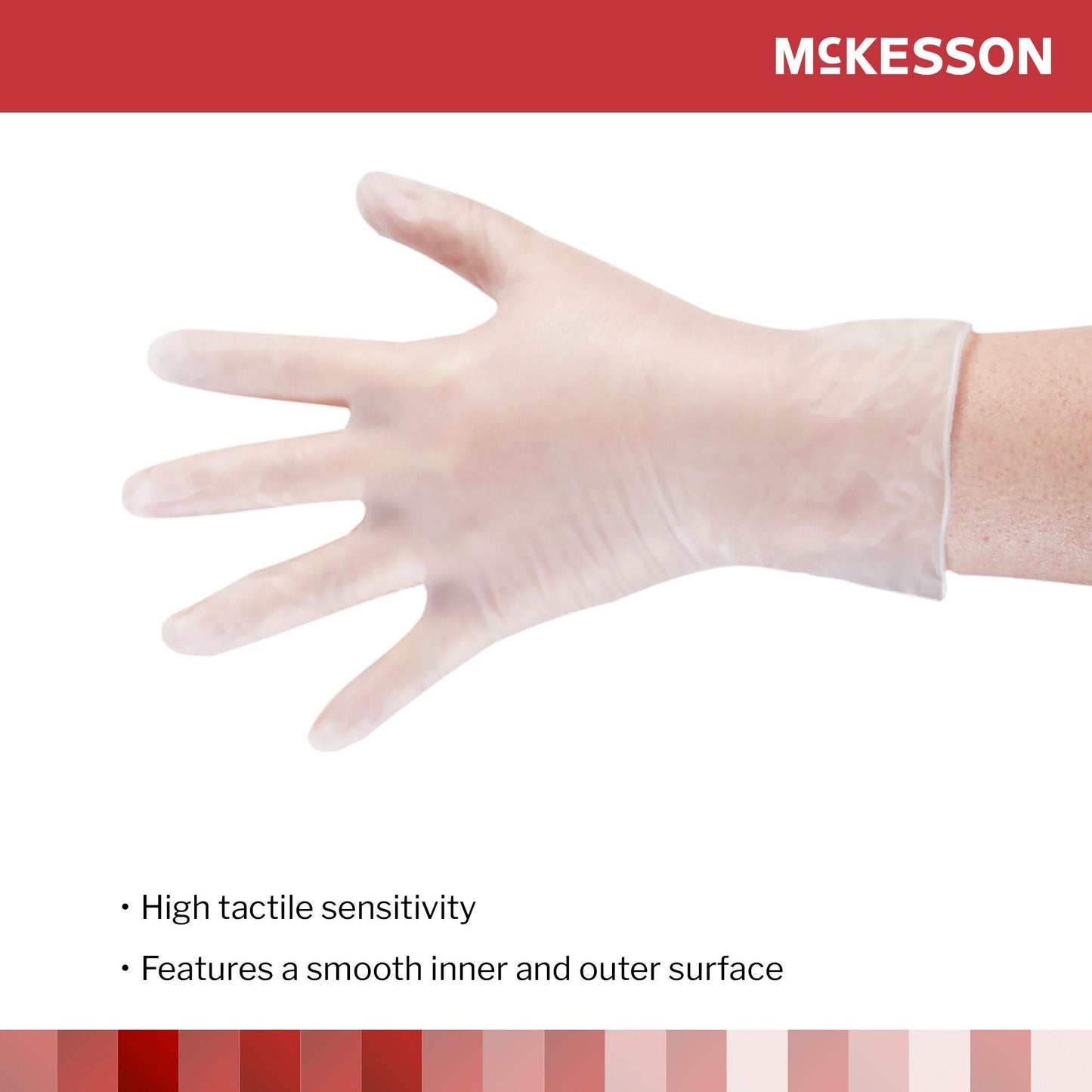 Vinyl Exam Gloves Small NonSterile Clear Smooth Standard Cuff Length 100 per Box