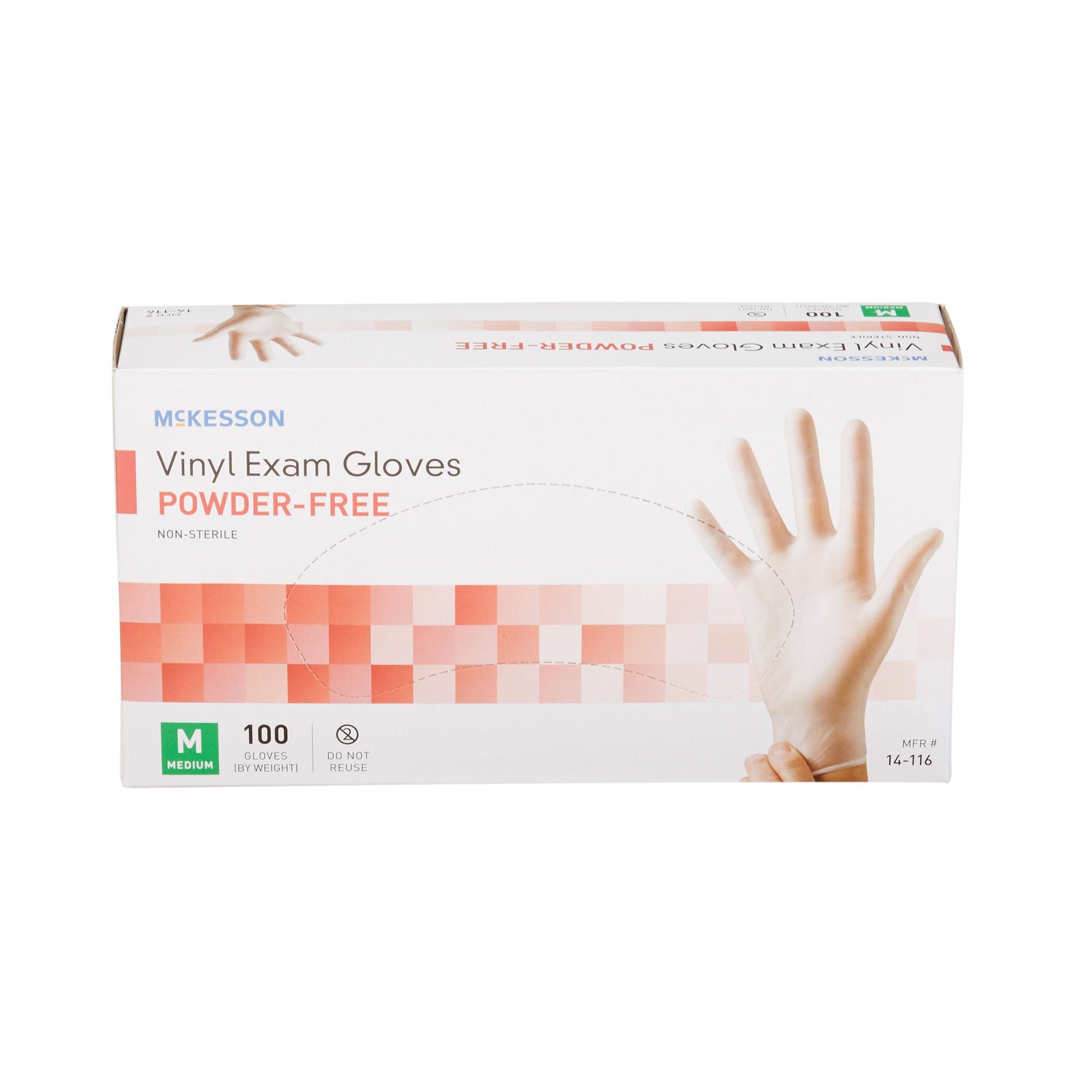 Vinyl Exam Gloves Medium NonSterile Smooth Clear 100 per Box