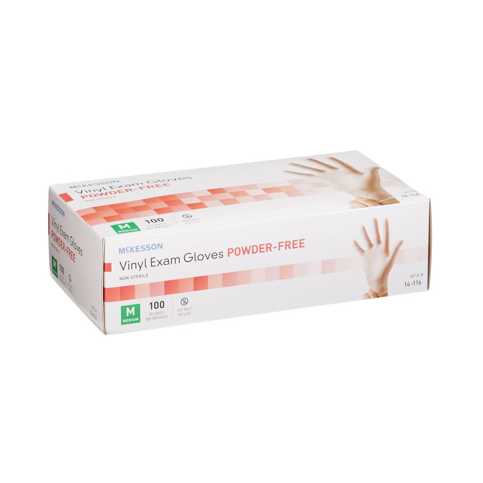 Vinyl Exam Gloves Medium NonSterile Smooth Clear 100 per Box